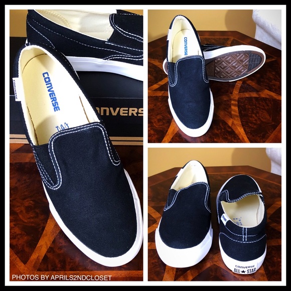 CONVERSE ALL STAR BLACK CANVAS SLIP ON SNEAKERS - Picture 7 of 8